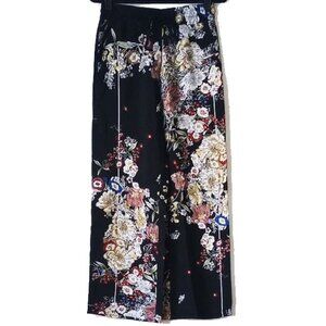 NWOT Industry Republic Clothing Wide Leg Pants S Black Floral